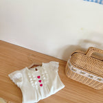 Baby Girl Cotton Lace Romper – Korean Style Summer Outfit    Mimou Babywear