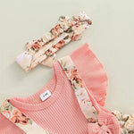 Baby Girl Floral Romper Dress Set with Headband (0–18M)    Mimou Babywear