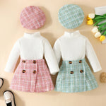 Baby Girl Knit Set with Plaid Skirt & Hat (6-36M)    Mimou Babywear