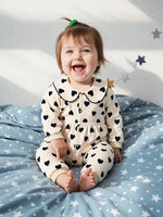 Baby Girl Long-Sleeve Heart Romper – Soft Cotton Winter One-Piece   MDBRW1169-BE / 2-3t Mimou Babywear