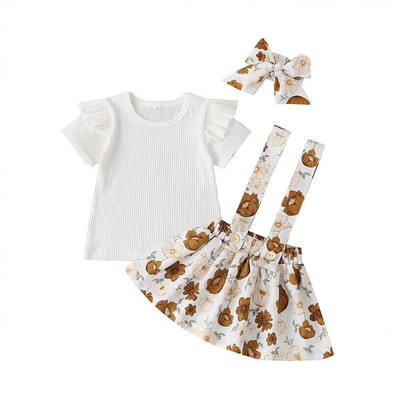 Baby Girl Summer Outfit Set (12–36M)   white / 2-3Y Mimou Babywear