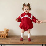 Baby Girl Winter New Year Romper – Soft Long-Sleeve Chinese-Style One-Piece    Mimou Babywear