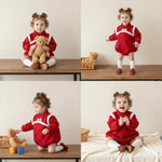 Baby Girl Winter New Year Romper – Soft Long-Sleeve Chinese-Style One-Piece    Mimou Babywear