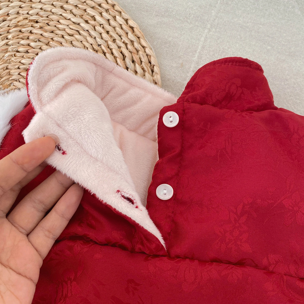 Baby Girl Winter New Year Romper – Soft Long-Sleeve One-Piece    Mimou Babywear