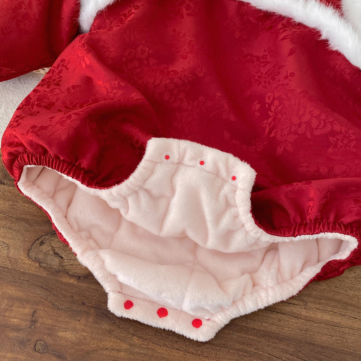 Baby Girl Winter New Year Romper – Soft Long-Sleeve One-Piece    Mimou Babywear