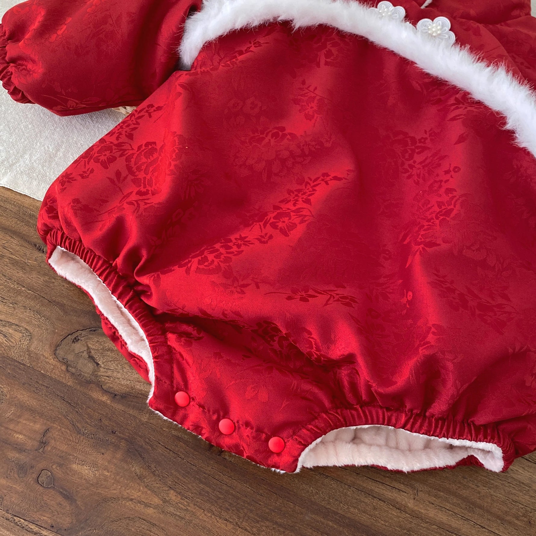 Baby Girl Winter New Year Romper – Soft Long-Sleeve One-Piece    Mimou Babywear