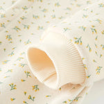 Baby Girl Winter Thick Hooded Romper – Soft Long-Sleeve Floral One-Piece    Mimou Babywear