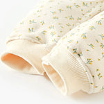 Baby Girl Winter Thick Hooded Romper – Soft Long-Sleeve Floral One-Piece    Mimou Babywear