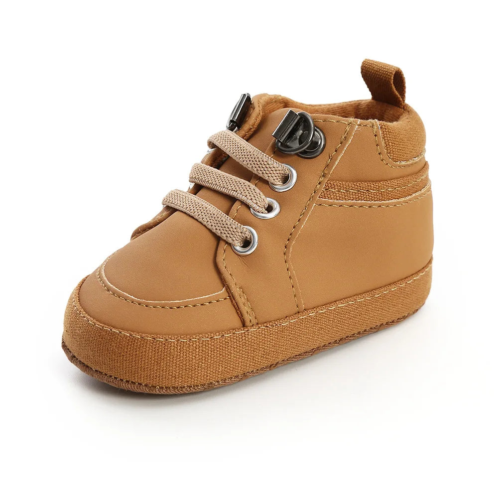 Baby High-Top First Walker Sneakers with Soft Non-Slip Sole (0–18M)    Mimou Babywear
