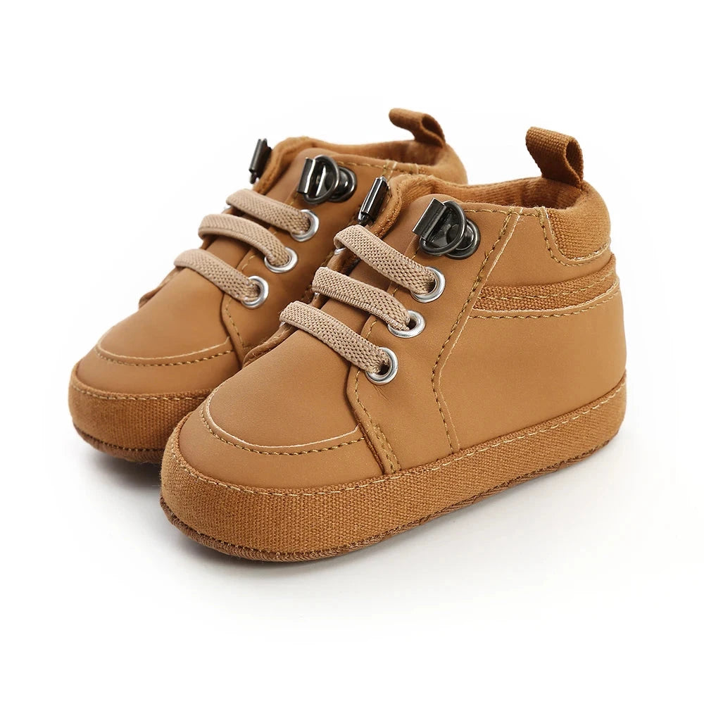 Baby High-Top First Walker Sneakers with Soft Non-Slip Sole (0–18M)    Mimou Babywear
