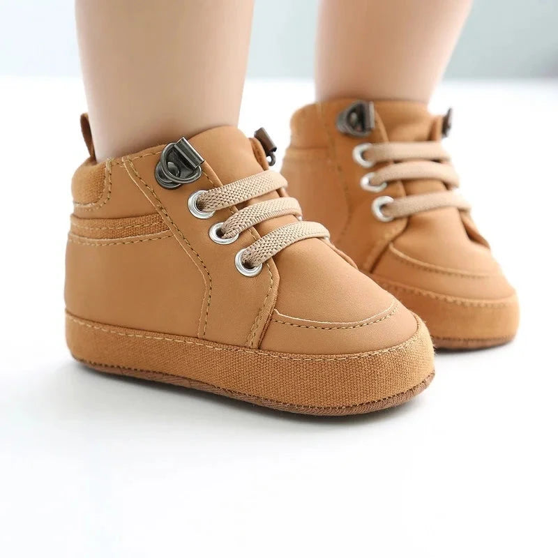 Baby High-Top First Walker Sneakers with Soft Non-Slip Sole (0–18M)    Mimou Babywear