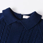 Baby Knit Cotton Set with Collar Pullover & Pants – Long Sleeve Infant Outfit (3-24M)    Mimou Babywear