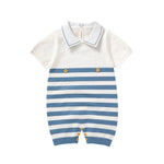Baby Knit Romper with Collar – Soft Breathable Summer Outfit (0–24M)    Mimou Babywear