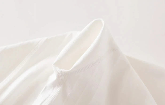 Baby Long-Sleeve Cotton Romper – Soft Unisex Striped One-Piece    Mimou Babywear