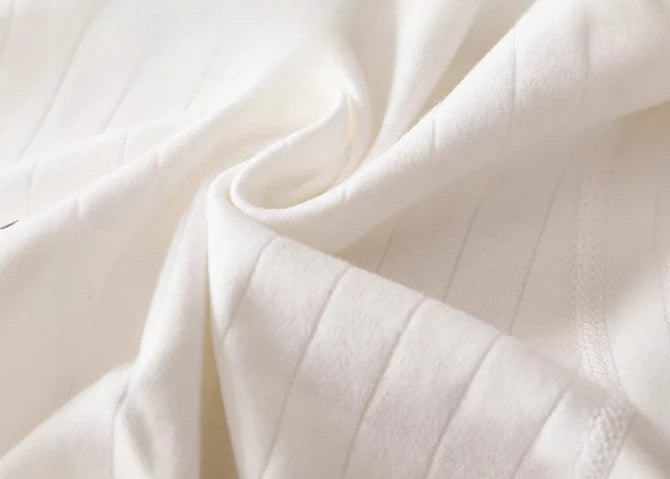 Baby Long-Sleeve Cotton Romper – Soft Unisex Striped One-Piece    Mimou Babywear