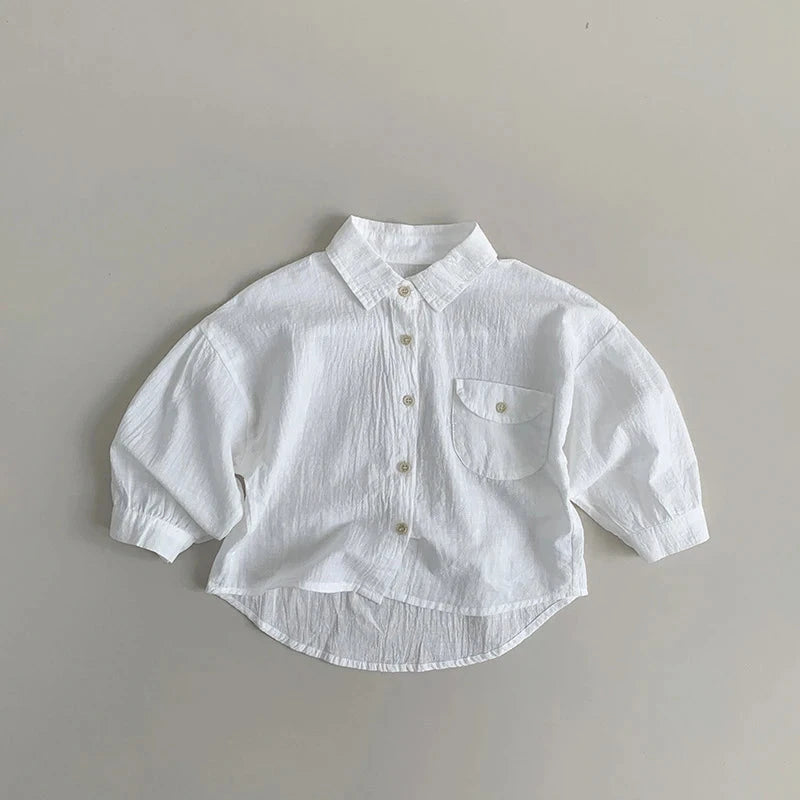 Baby Long-Sleeve Cotton Sun-Protection Shirt – Lightweight Summer Top (Unisex)   Beige / 3T(100) Mimou Babywear