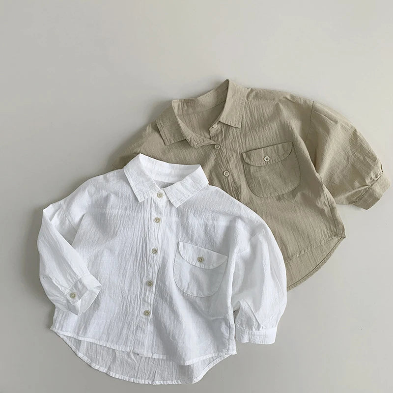 Baby Long-Sleeve Cotton Sun-Protection Shirt – Lightweight Summer Top (Unisex)    Mimou Babywear