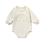 Baby Onesie Spring And Autumn Romper Romper Baby Long-Sleeved Waffle Baby Wrap   Beige + Cotton Rope / 90cm Mimou Babywear