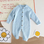 Baby Plush Winter Romper – Soft Knitted Long-Sleeve One-Piece for Cozy Cold Days   Blue / 90cm Mimou Babywear