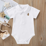 Baby Polo Romper – Soft Cotton Short Sleeve Bodysuit (0–12M)    Mimou Babywear