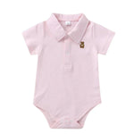 Baby Polo Romper – Soft Cotton Short Sleeve Bodysuit (0–12M)    Mimou Babywear