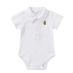Baby Polo Romper – Soft Cotton Short Sleeve Bodysuit (0–12M)    Mimou Babywear