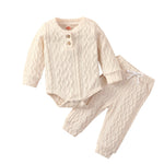 Baby Ribbed Outfit Set – Long Sleeve Top & Pants (0-24M)    Mimou Babywear