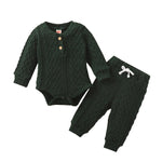 Baby Ribbed Outfit Set – Long Sleeve Top & Pants (0-24M)    Mimou Babywear