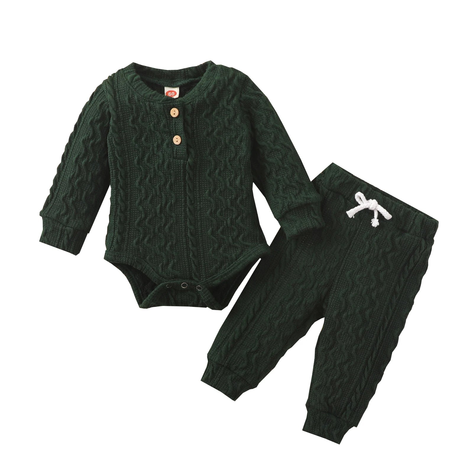 Baby Ribbed Outfit Set – Long Sleeve Top & Pants (0-24M)    Mimou Babywear