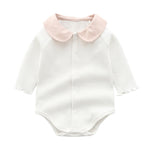 Baby Romper – Cotton Peter Pan Collar Bodysuit for Girls 3–24M | Mimou   White / 24M Mimou Babywear