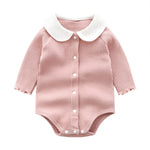 Baby Romper – Cotton Peter Pan Collar Bodysuit for Girls 3–24M | Mimou   Pink / 24M Mimou Babywear