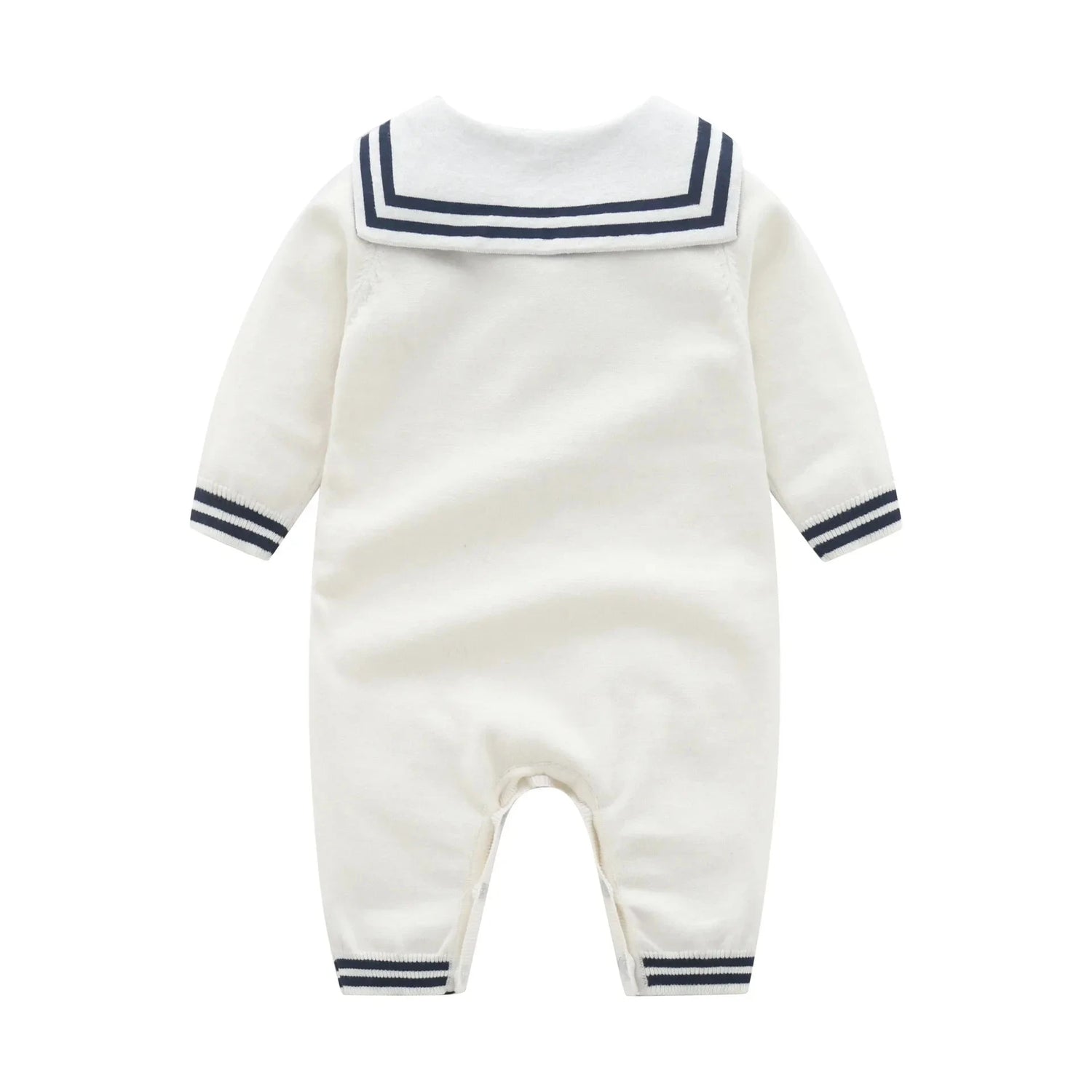 Baby Sailor Knit Romper – Long Sleeve Cotton Outfit (3–36M)    Mimou Babywear