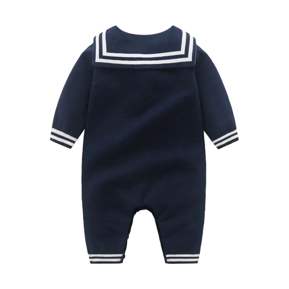 Baby Sailor Knit Romper – Long Sleeve Cotton Outfit (3–36M)    Mimou Babywear