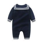 Baby Sailor Knit Romper – Long Sleeve Cotton Outfit (3–36M)    Mimou Babywear