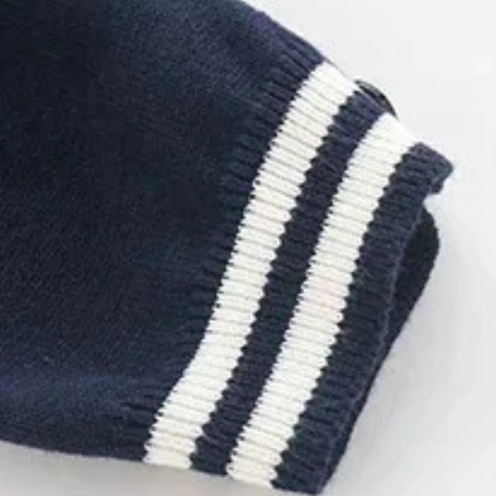 Baby Sailor Knit Romper – Long Sleeve Cotton Outfit (3–36M)    Mimou Babywear
