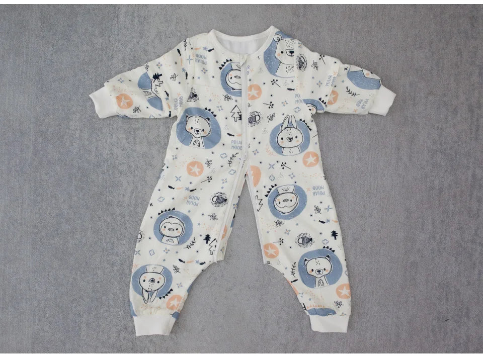 Baby Sleeping Bag with Removable Sleeves – Soft Cotton & Bamboo Fiber Wearable Blanket    Mimou Babywear