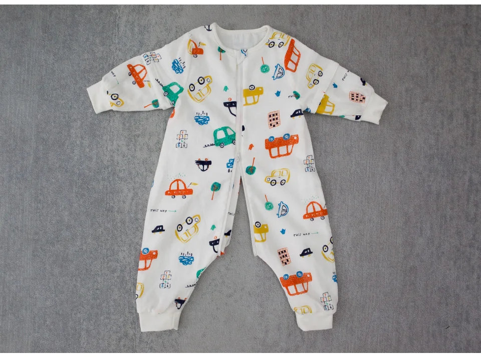 Baby Sleeping Bag with Removable Sleeves – Soft Cotton & Bamboo Fiber Wearable Blanket    Mimou Babywear