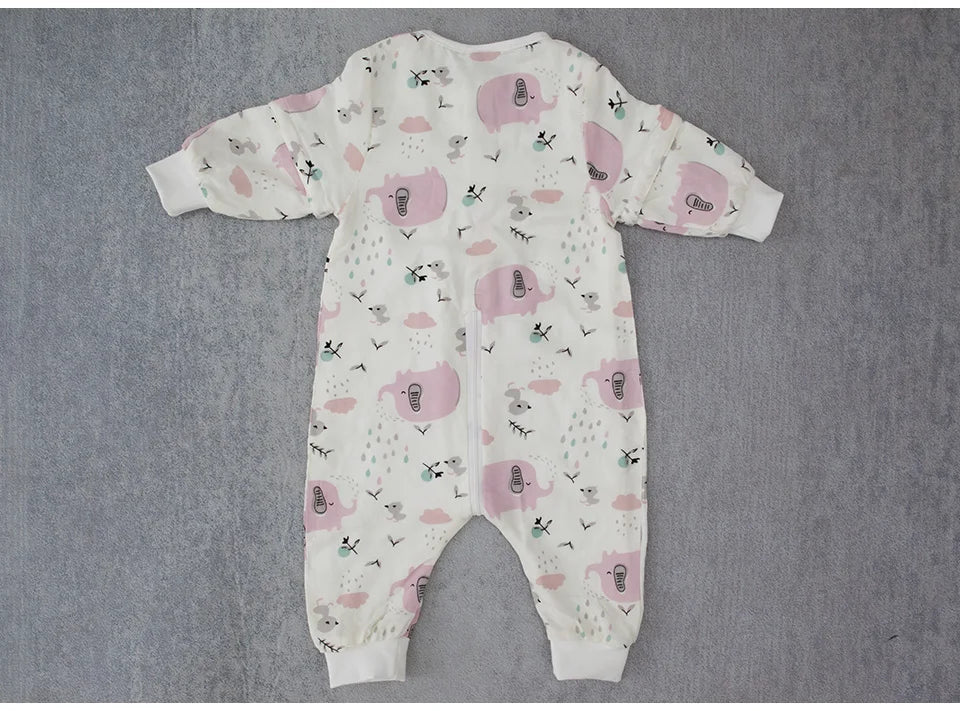 Baby Sleeping Bag with Removable Sleeves – Soft Cotton & Bamboo Fiber Wearable Blanket    Mimou Babywear