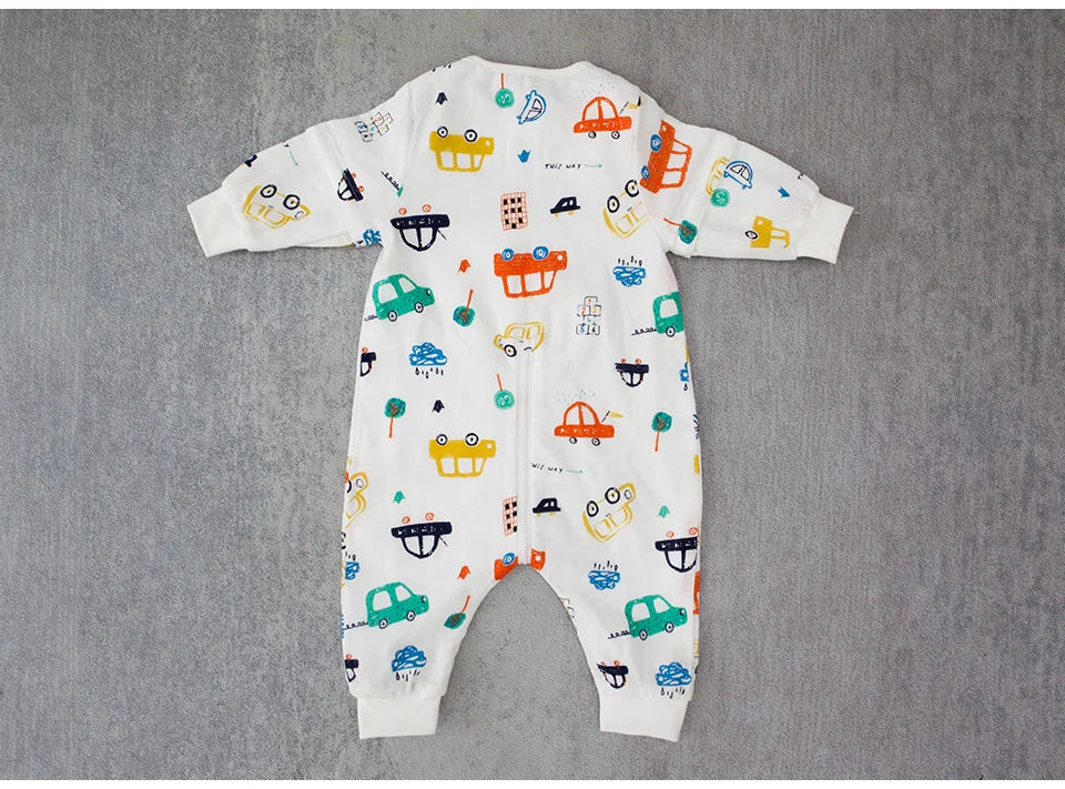 Baby Sleeping Bag with Removable Sleeves – Soft Cotton & Bamboo Fiber Wearable Blanket    Mimou Babywear