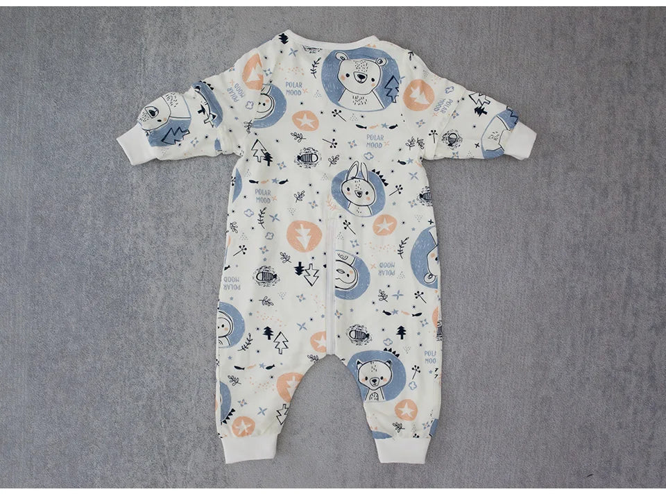 Baby Sleeping Bag with Removable Sleeves – Soft Cotton & Bamboo Fiber Wearable Blanket    Mimou Babywear