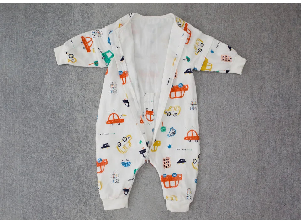 Baby Sleeping Bag with Removable Sleeves – Soft Cotton & Bamboo Fiber Wearable Blanket    Mimou Babywear