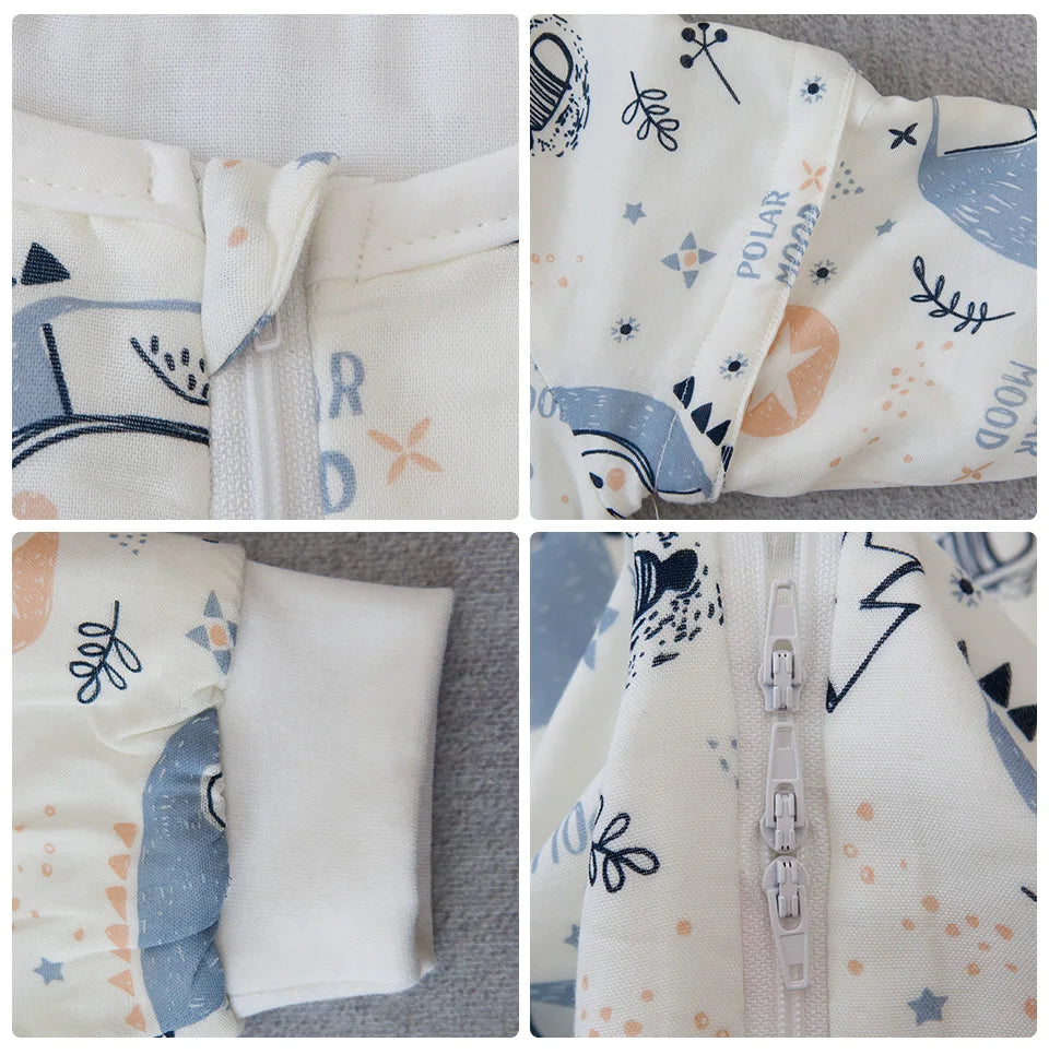 Baby Sleeping Bag with Removable Sleeves – Soft Cotton & Bamboo Fiber Wearable Blanket    Mimou Babywear