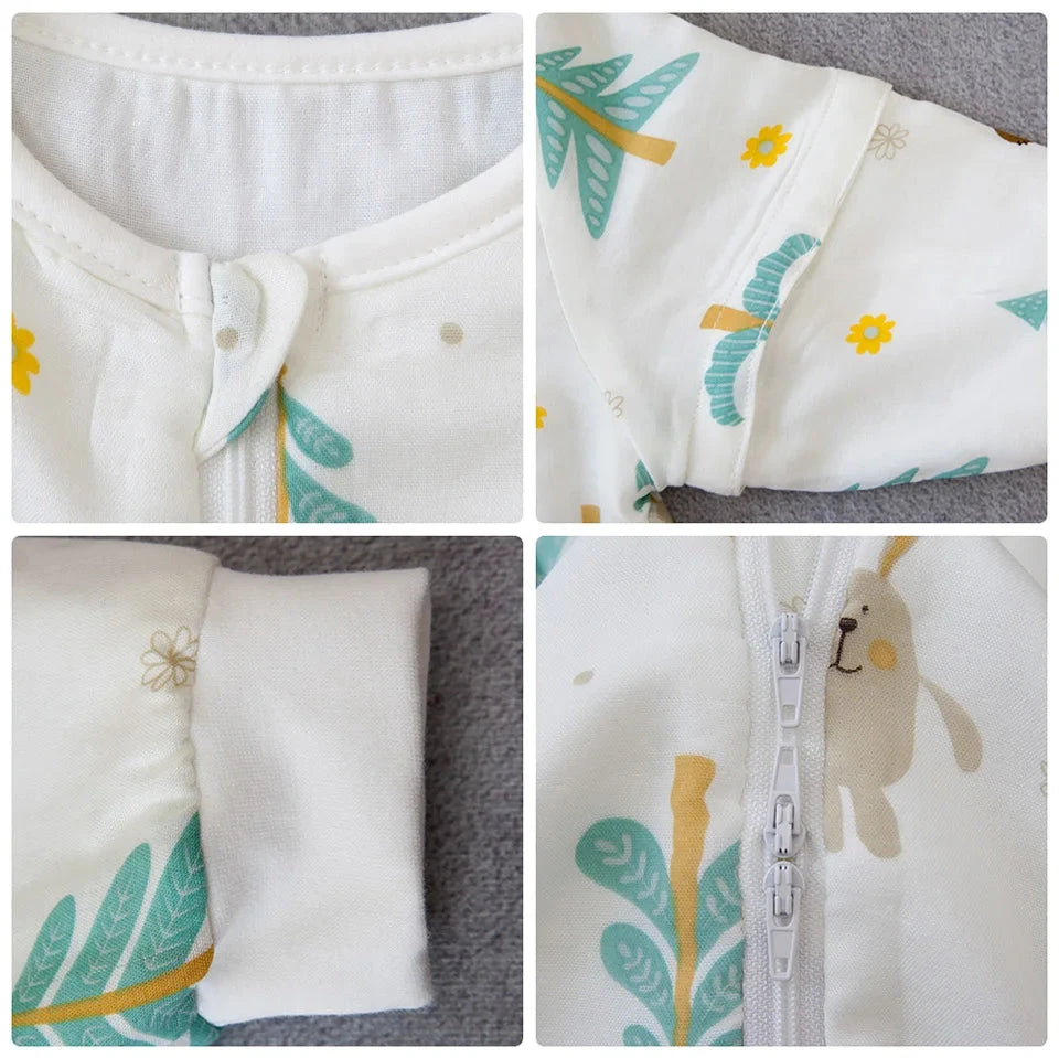 Baby Sleeping Bag with Removable Sleeves – Soft Cotton & Bamboo Fiber Wearable Blanket    Mimou Babywear