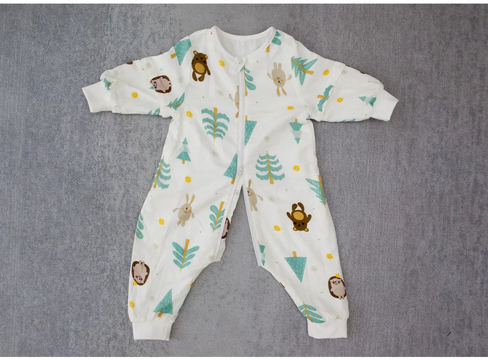 Baby Sleeping Bag with Removable Sleeves – Soft Cotton & Bamboo Fiber Wearable Blanket    Mimou Babywear