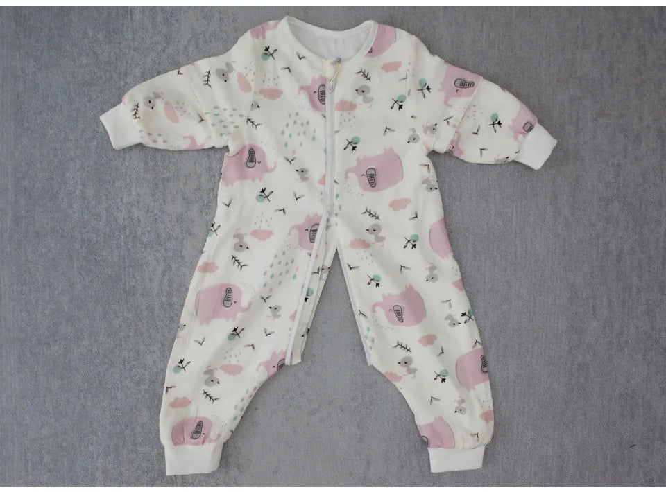 Baby Sleeping Bag with Removable Sleeves – Soft Cotton & Bamboo Fiber Wearable Blanket    Mimou Babywear