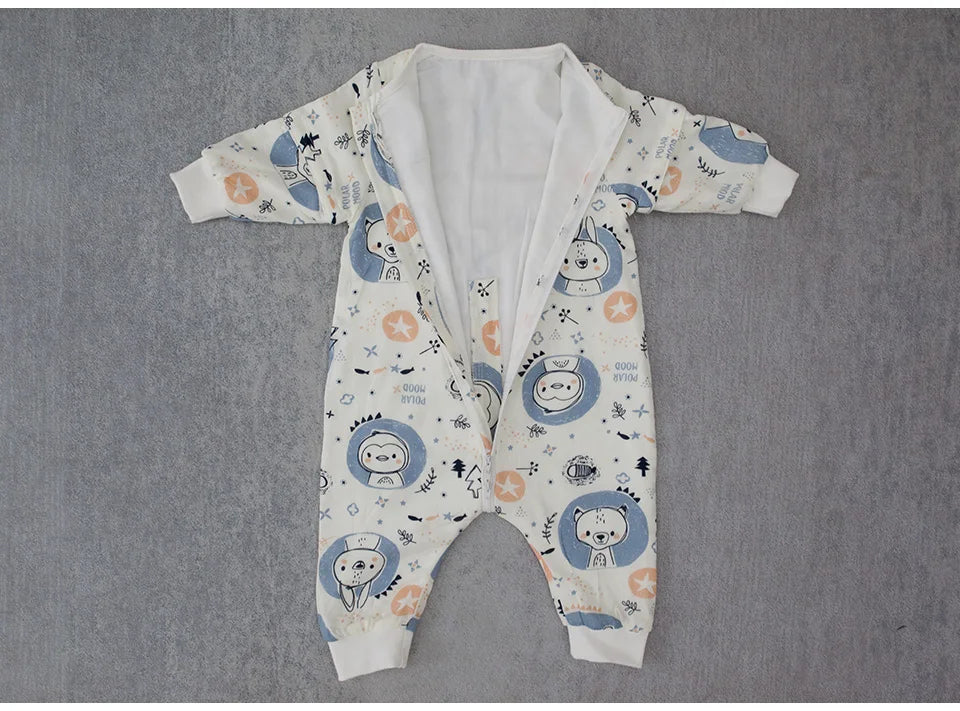 Baby Sleeping Bag with Removable Sleeves – Soft Cotton & Bamboo Fiber Wearable Blanket    Mimou Babywear