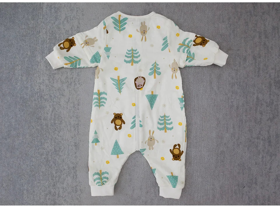 Baby Sleeping Bag with Removable Sleeves – Soft Cotton & Bamboo Fiber Wearable Blanket    Mimou Babywear