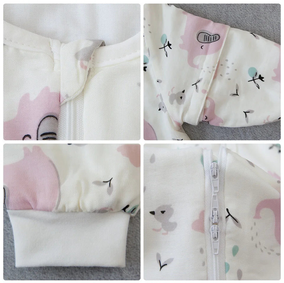 Baby Sleeping Bag with Removable Sleeves – Soft Cotton & Bamboo Fiber Wearable Blanket    Mimou Babywear