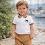 Baby Summer Outfit Set Polo Shirt & Textured Shorts (6–36M)    Mimou Babywear