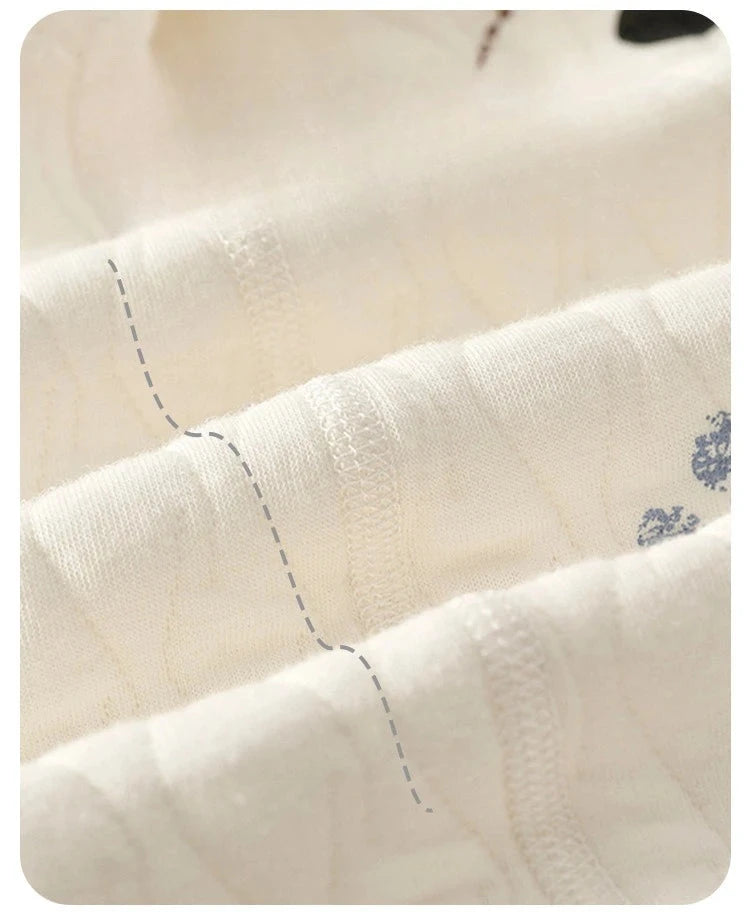 Baby Thick Cotton Jumpsuit – Warm Three-Layer Romper for Autumn Comfort    Mimou Babywear